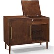 Crosley Furniture Everett Wood Media Console Table in Mahogany/Gold
