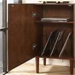 Crosley Furniture Everett Wood Record Player Stand in Mahogany/Gold