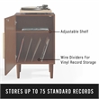 Crosley Furniture Everett Wood Record Player Stand in Mahogany/Gold