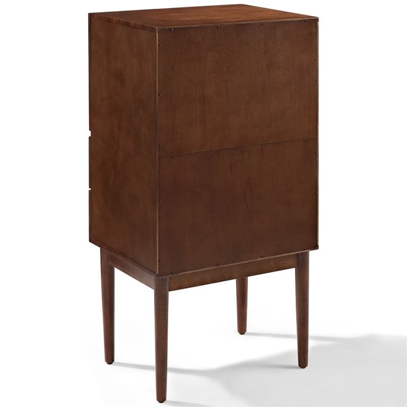 Crosley Furniture Everett 2 Drawer Wood Bar Cabinet in Mahogany