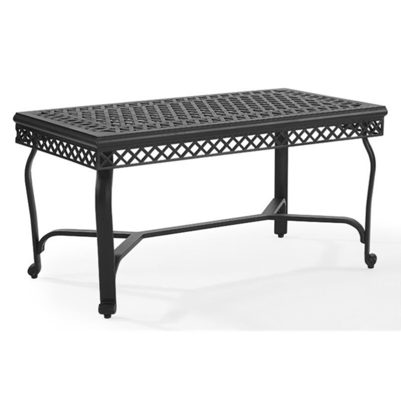 Crosley Portofino Cast Aluminum Coffee Table In Charcoal Co6203 Bk Crosley Portofino Cast Aluminum Coffee Table In Charcoal