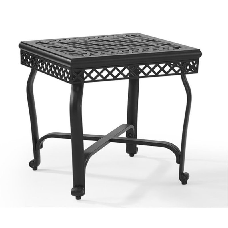 Crosley Portofino Cast Aluminum End Table In Charcoal Co6204 Bk Crosley Portofino Cast Aluminum End Table In Charcoal
