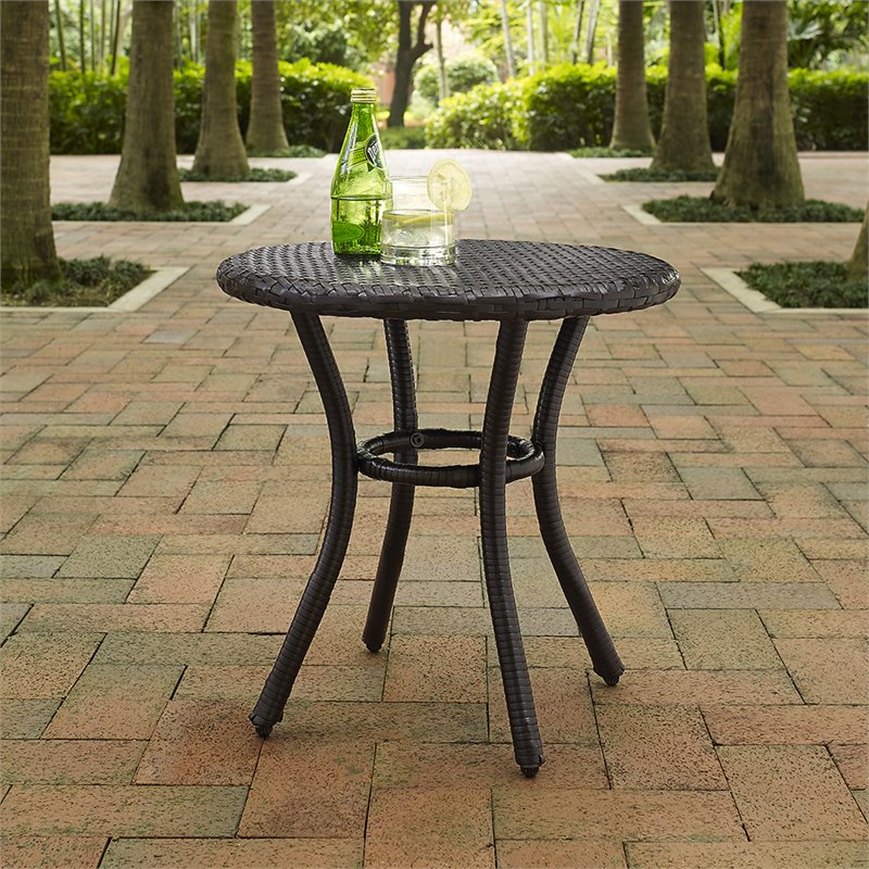 crosley palm harbor outdoor wicker round side table