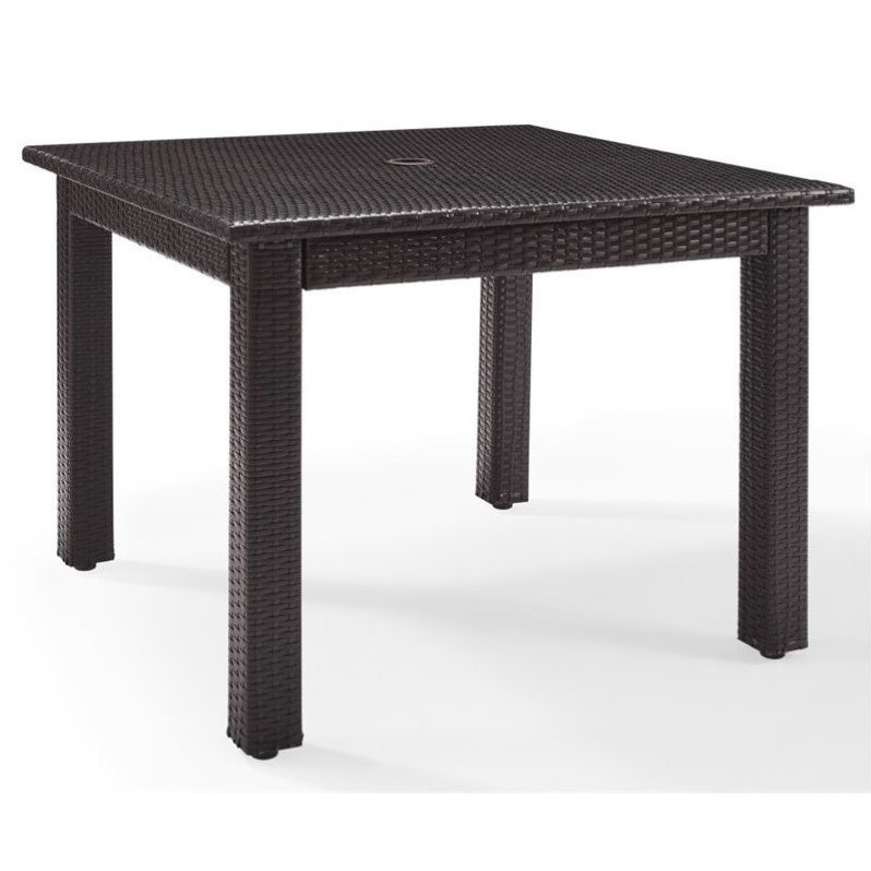 Crosley Palm Harbor Outdoor Wicker Square Dining Table In Brown Crosley Palm Harbor Outdoor Wicker Square Dining Table In Brown