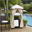Crosley Furniture Palm Coastal Metal / Rattan Towel Valet with Cover in Tan