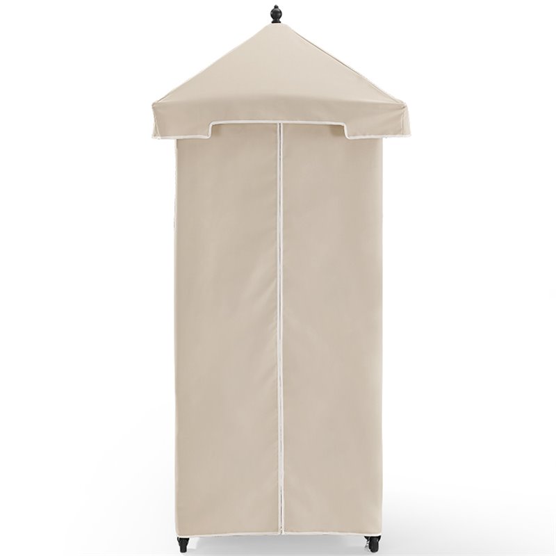 Crosley Furniture Palm Coastal Metal / Rattan Towel Valet with Cover in Tan