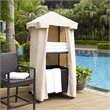 Crosley Furniture Palm Coastal Metal / Rattan Towel Valet with Cover in Tan