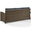 Crosley Furniture Bradenton Polyester Fabric Patio Sofa in Brown/Navy
