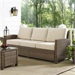 Crosley Furniture Bradenton Outdoor Fabric Patio Sofa in Brown/Sand