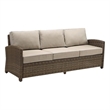 Crosley Furniture Bradenton Outdoor Fabric Patio Sofa in Brown/Sand