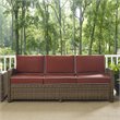 Crosley Furniture Bradenton Fabric Patio Sofa in Brown and Red