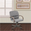 Chromcraft Douglas Fabric Upholstered Swivel Dining Chair in Sea Gray (Set of 2)