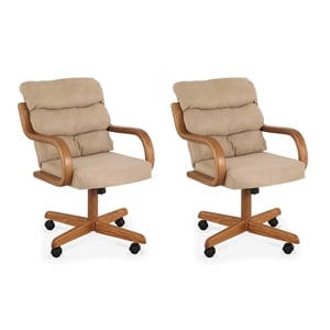 Chromcraft Douglas Swivel Dining Arm Chair in Chestnut (Set of 2)