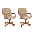 Chromcraft Douglas Swivel Dining Arm Chair in Chestnut (Set of 2)