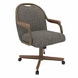 Chromcraft CM188 Caster Dining Chair in Solid Wood Walnut and Bronze Finish