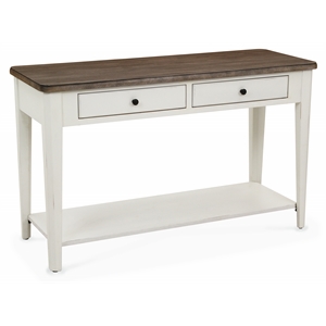 casual choice solid wood sofa table in light gray and white finish