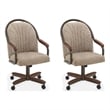 Chromcraft Douglas Swivel Dining Chair in Walnut and Texture Bronze (Set of 2)