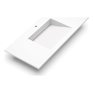 dax zen matt white basin solid surface single bowl 32 inches