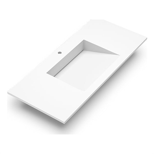 dax zen matt white basin solid surface single bowl 40 inches
