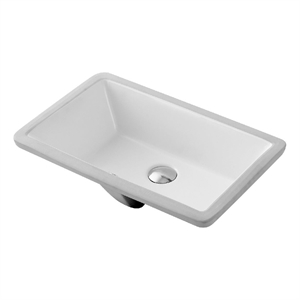 dax ceramic rectangular single bowl undermount bathroom basin in white