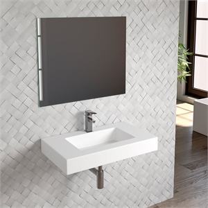 dax bayside single vanity top 28 inches w/ integrated matte basin in white