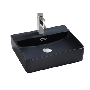 dax ceramic rectangle bathroom vessel basin black matt - (20