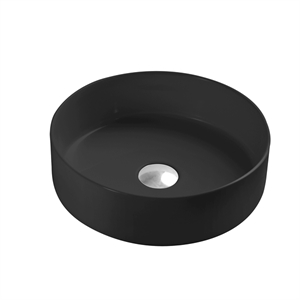 dax ceramic round bathroom vessel basin black matt - (14