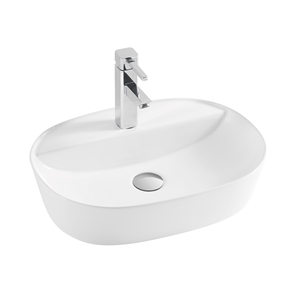 dax ceramic oval bathroom vessel basin white glossy - (20