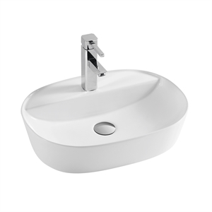 dax ceramic oval bathroom vessel basin white matt - (20