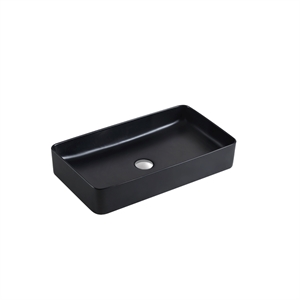dax ceramic rectangle bathroom vessel basin black matt - (24