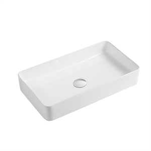 dax ceramic rectangle bathroom vessel basin white matt - (24