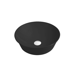 dax ceramic round bathroom vessel basin black matt - (16.5