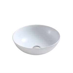 dax ceramic round bathroom vessel basin white glossy - (16