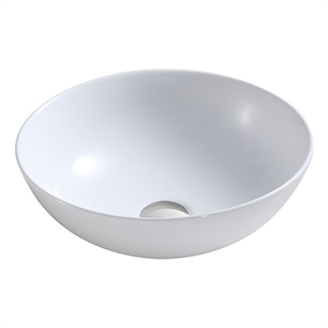 dax ceramic round bathroom vessel basin white matt- (16