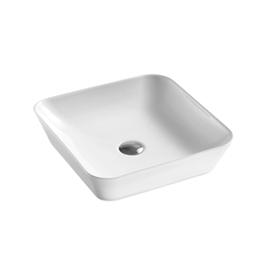 dax ceramic square bathroom vessel basin white matt - (17