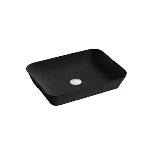 dax ceramic rectangle bathroom vessel basin black matt - (22