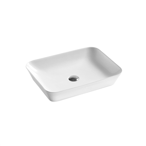 dax ceramic rectangle bathroom vessel basin white matt - (22