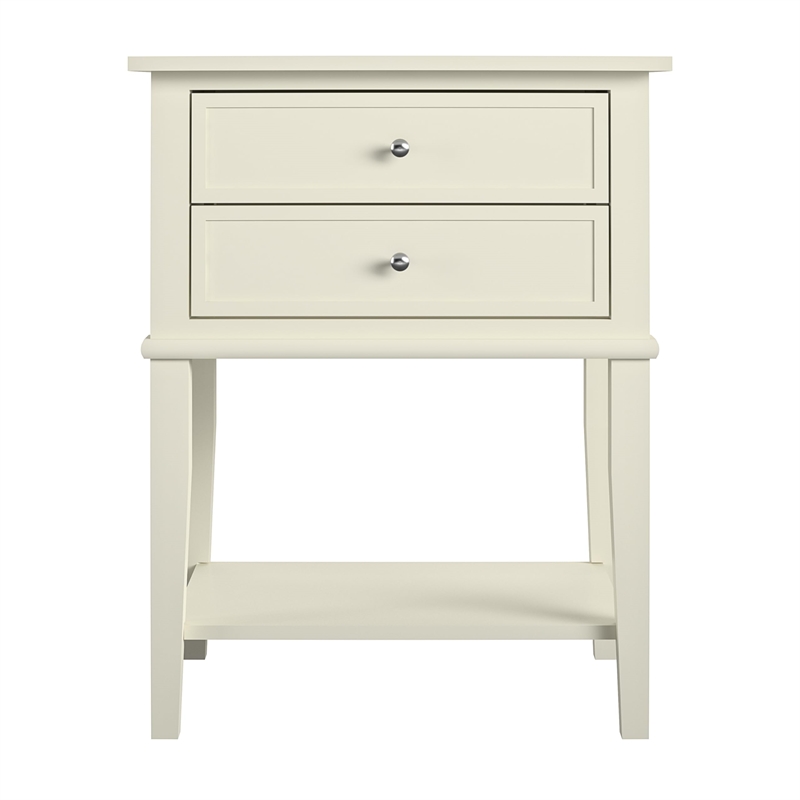 Ameriwood Home Franklin 2 Drawer Accent Table in White