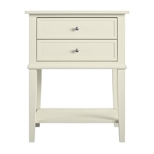 Ameriwood Home Franklin 2 Drawer Accent Table in White
