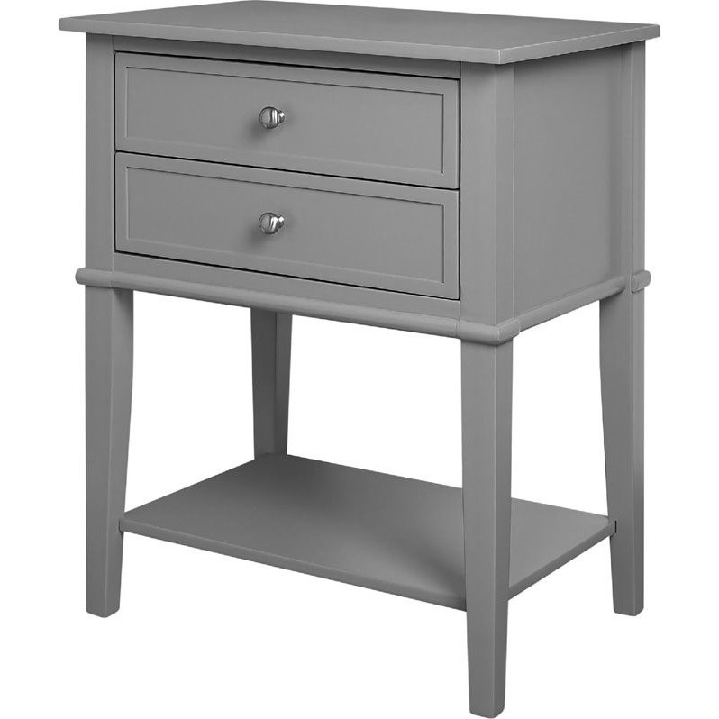 Altra Furniture Franklin 2 Drawer Accent Table in Gray