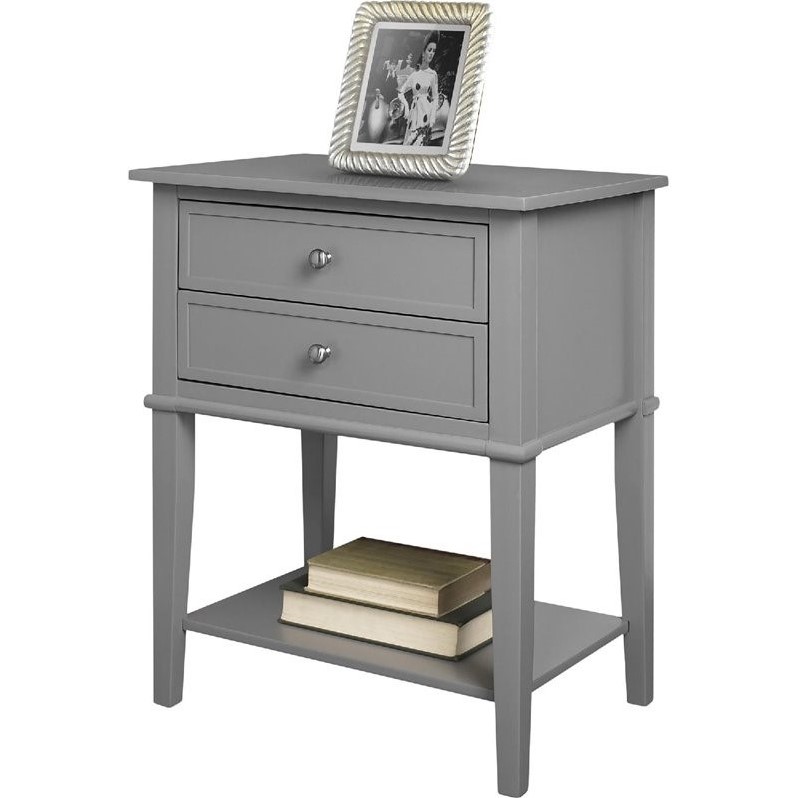 Altra Furniture Franklin 2 Drawer Accent Table in Gray