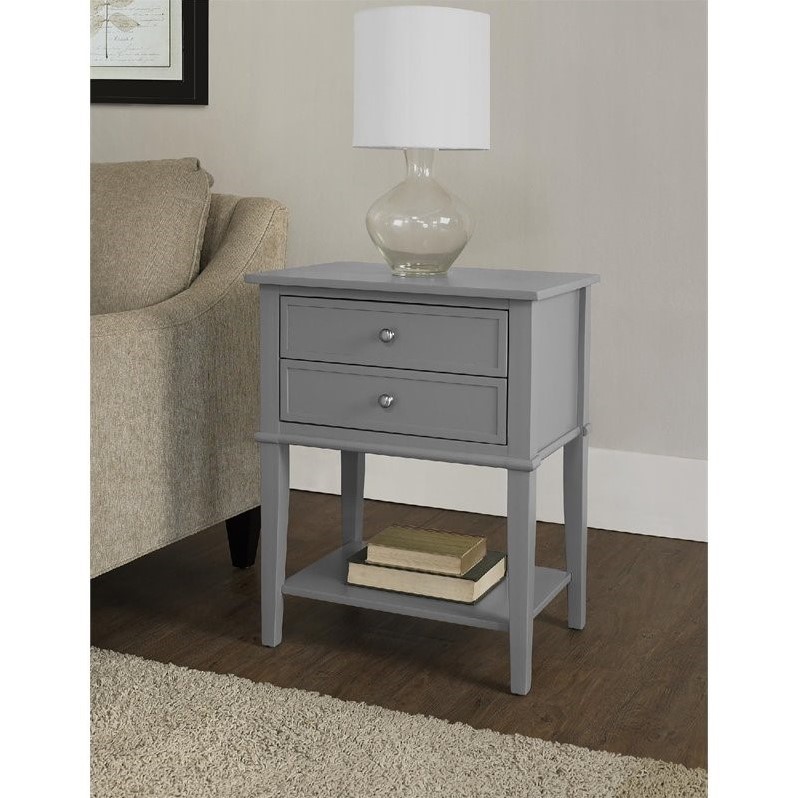 Altra Furniture Franklin 2 Drawer Accent Table in Gray