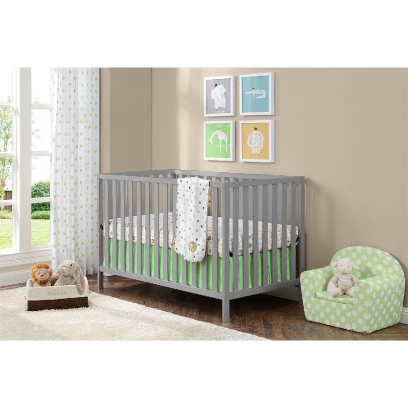 Crib in Soft Gray