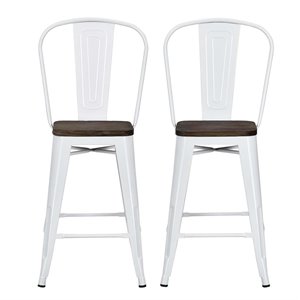 dhp luxor metal stool in white (set of 2)