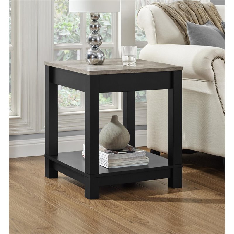 Altra Furniture Carver End Table in Black and Sonoma Oak