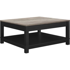 altra furniture carver square coffee table in black and sonoma oak