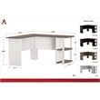 Altra Furniture Dakota L Shape Desk in White and Sonoma Oak