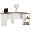 Altra Furniture Dakota L Shape Desk in White and Sonoma Oak