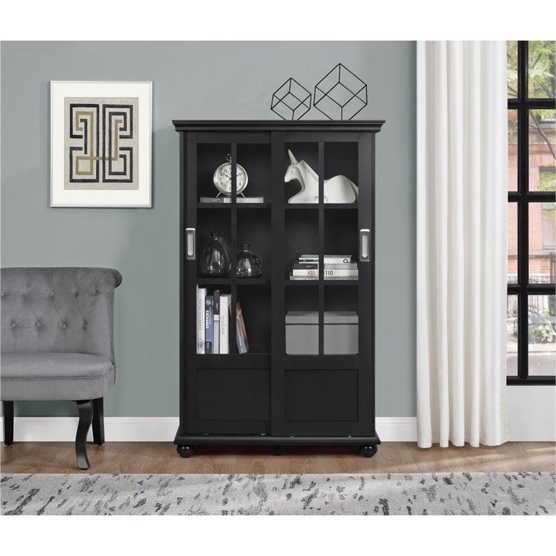 Altra Furniture Aaron Lane 4 Shelf Bookcase in Black