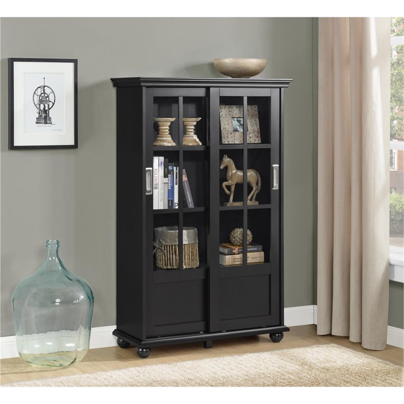 Altra Furniture Aaron Lane 4 Shelf Bookcase in Black